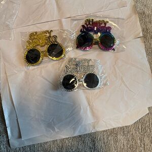 Happy New Year Glasses Set of 3- Gold, Silver, Pink